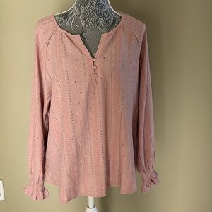 NWT FRYE DUSTY ROSE LONG SLEEVE TOP